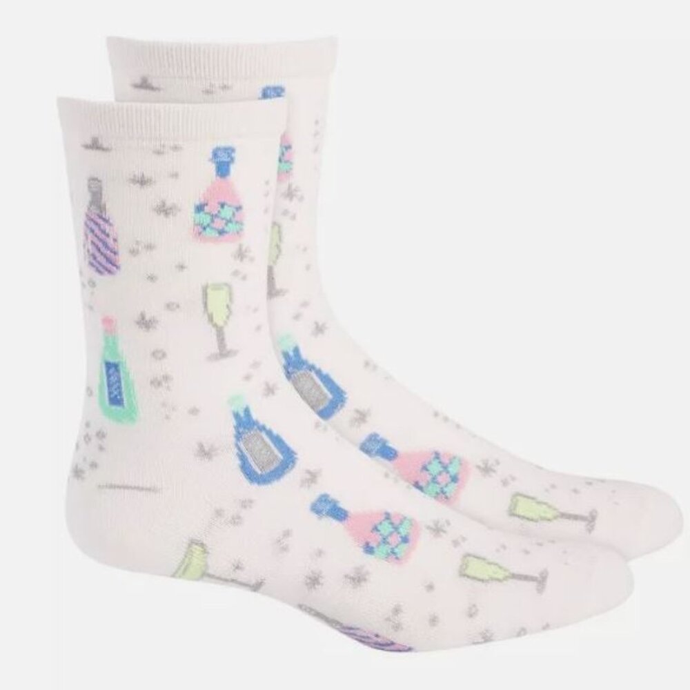 Champagne Socks Holiday Lane From Macys- Brand New